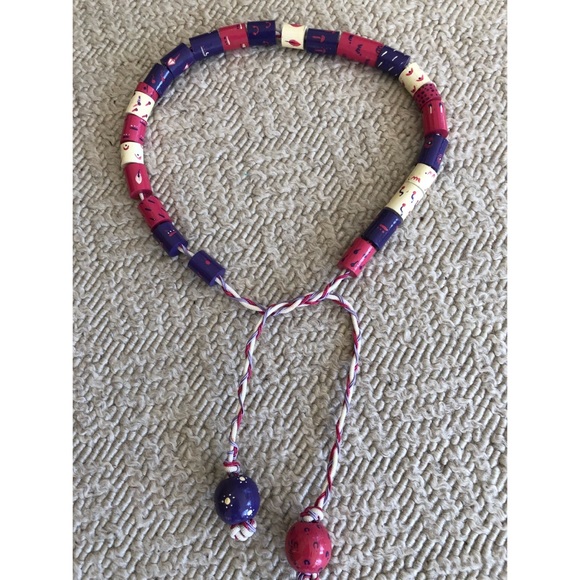 vintage boho wood bead belt - Picture 1 of 11